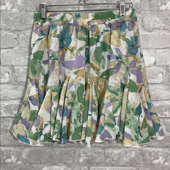 Entro Green and Purple Floral Skater Skort - Picture 3 of 6